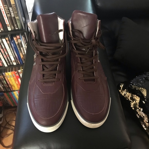burgundy versace shoes